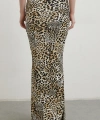 Leopar Desenli Verev Etek Ekru