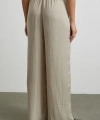 Beli Lastikli Dökümlü Geniş Paça Pantolon Taş