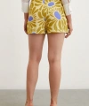 Desenli Şort Etek Sarı