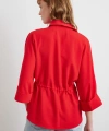 Büzgülü Kimono Gömlek Kırmızı