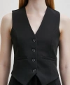 Astarlı Kuplu Yelek Siyah