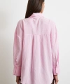 Çizgili Oversize Gömlek Pembe