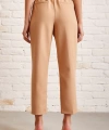 Düğme Detaylı Dar Paça Pantolon Bej