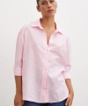Yırtmaçlı Fakir Kol Gömlek Pembe