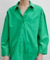 Oversize Pamuklu Gömlek Yeşil