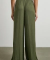 Beli Lastikli Dökümlü Geniş Paça Pantolon Haki