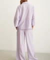 Yarasa Kol Keten Gömlek Lila