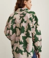Gül Desenli Poplin Gömlek Yeşil
