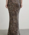 Leopar Desenli Verev Etek Bej