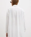 Oversize Keten Gömlek Beyaz
