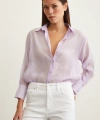 V Yaka Robalı Gömlek Lila