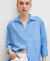 Fakir Kol Keten Gömlek Mavi