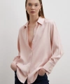 Floş Basic Saten Gömlek Bej