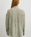 Transparan Çizgili Gömlek Haki