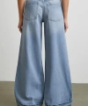 Paçası Katlamalı Geniş Paça Jean Buz Mavisi