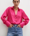 Basic Saten Gömlek Fuşya