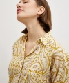 Şal Desen Modal Gömlek Sarı