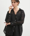 Cepli Dantel Gömlek Siyah