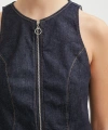 Fermuarlı Kot Yelek Lacivert
