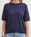 Bisiklet Yaka Triko T-shirt Lacivert