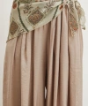 Fularlı Şalvar Pantolon Vizon