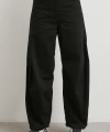 Orta Bel İnce Balon Jean Siyah