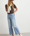 Yüksek Bel Culotte Jean Mavi