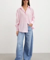 Dökümlü Oversize Modal Gömlek Pembe