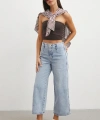 Önü Cepsiz Straight Jean Buz Mavisi