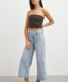 Önü Cepsiz Straight Jean Buz Mavisi