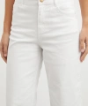 Yüksek Bel Culotte Jean Beyaz
