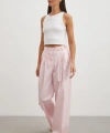 Geniş Paça Pensli Pantolon Pembe