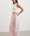 Geniş Paça Pensli Pantolon Pembe
