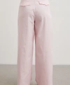 Geniş Paça Pensli Pantolon Pembe