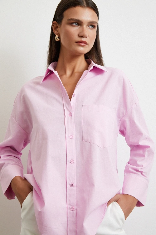 Must Have Poplin Gömlek Pembe