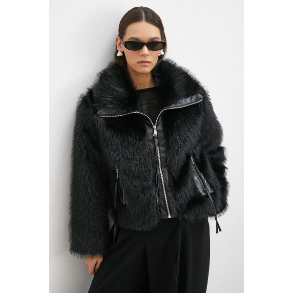 Deri Garnili Lolita Mont Siyah