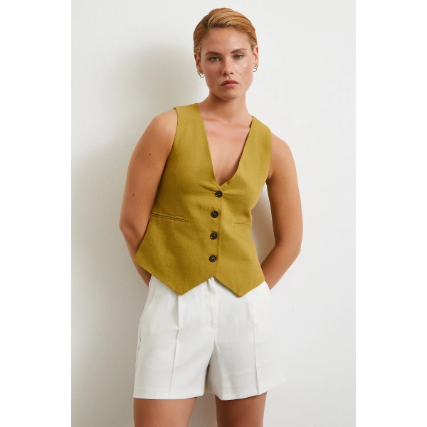 Piliseli Şort Etek Ekru