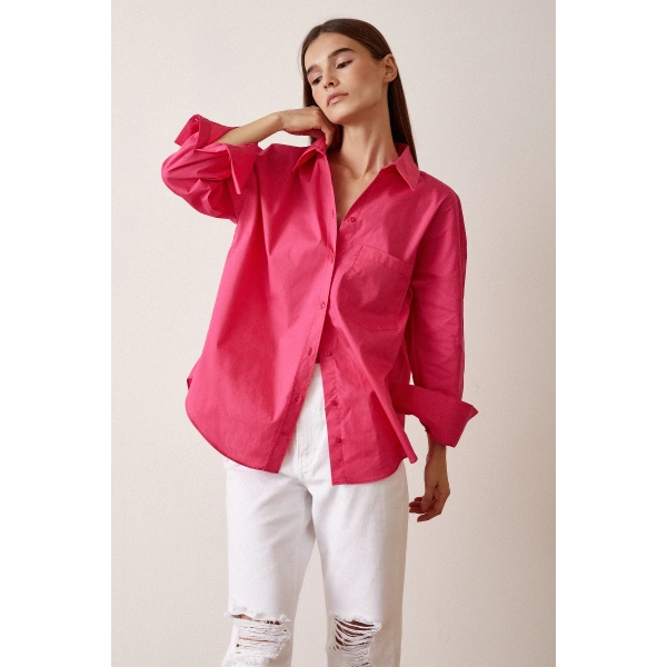 Boyfriend Basic Gömlek Mor