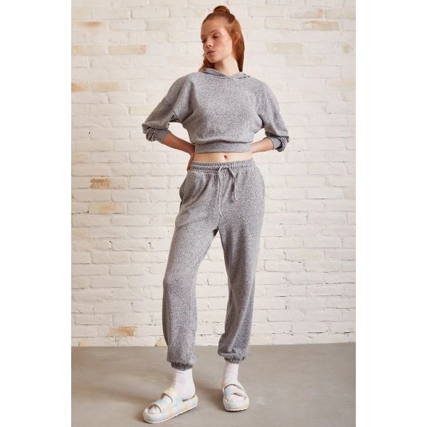 Bol Kesim Eşofman Takım Gri