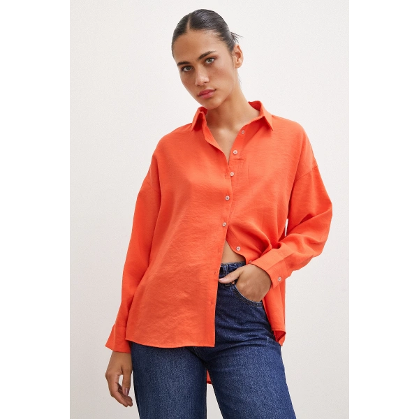 Basic Modal Gömlek Oranj