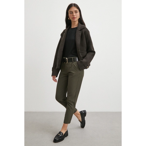 Kemer Havuç Paça Pantolon Haki