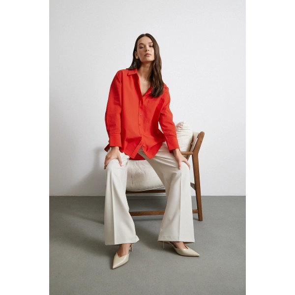 Must Have Poplin Gömlek Kırmızı