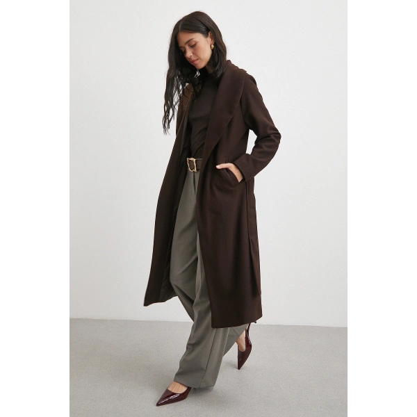 Kuşaklı Kaşe Kaban Kahve