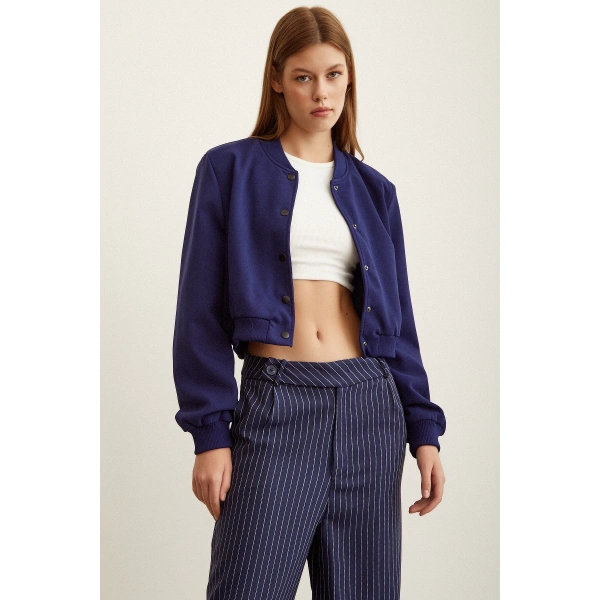 Astarlı Çıt Çıtlı Mont Lacivert