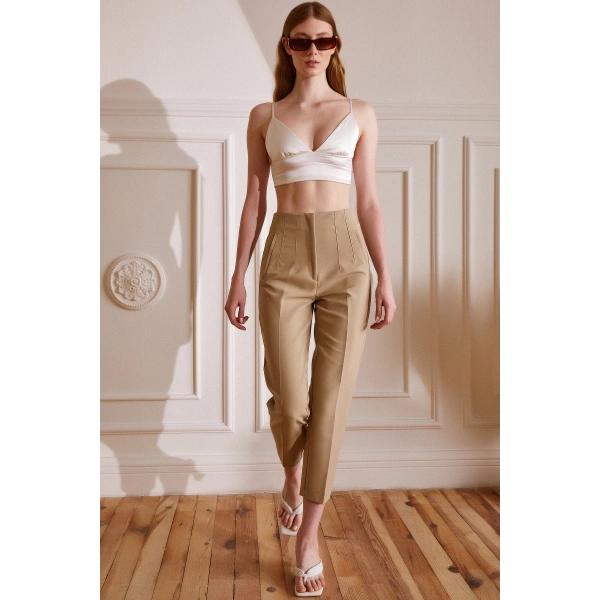 Skinny Kumaş Pantolon Vizon