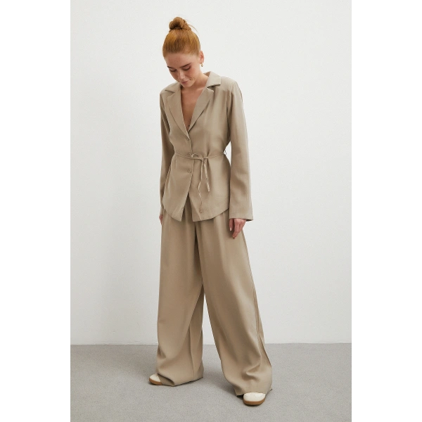 Gömlek Pantolon Modal Takım Taş