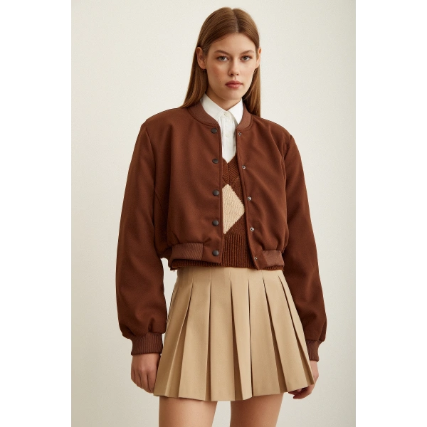 Astarlı Çıt Çıtlı Mont Kahve