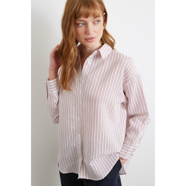 İnce Modal Gömlek Bordo