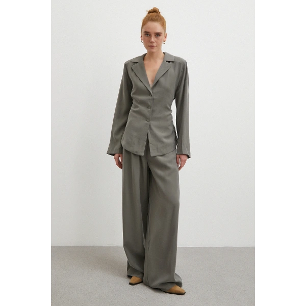 Gömlek Pantolon Modal Takım Haki