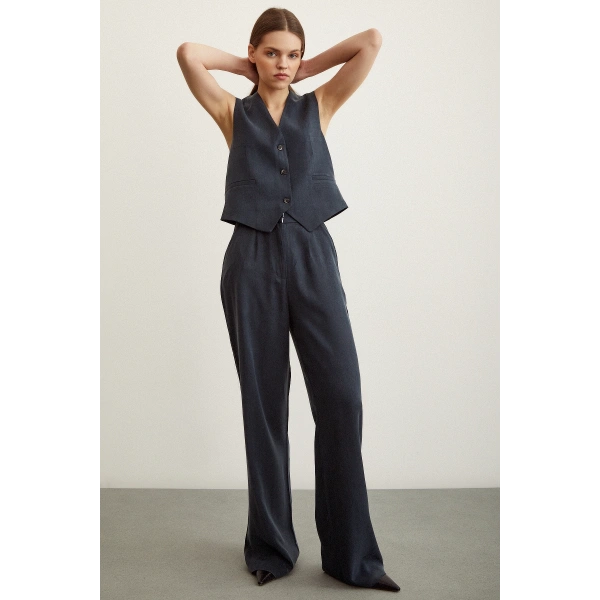 Geniş Paça Pantolon Lacivert